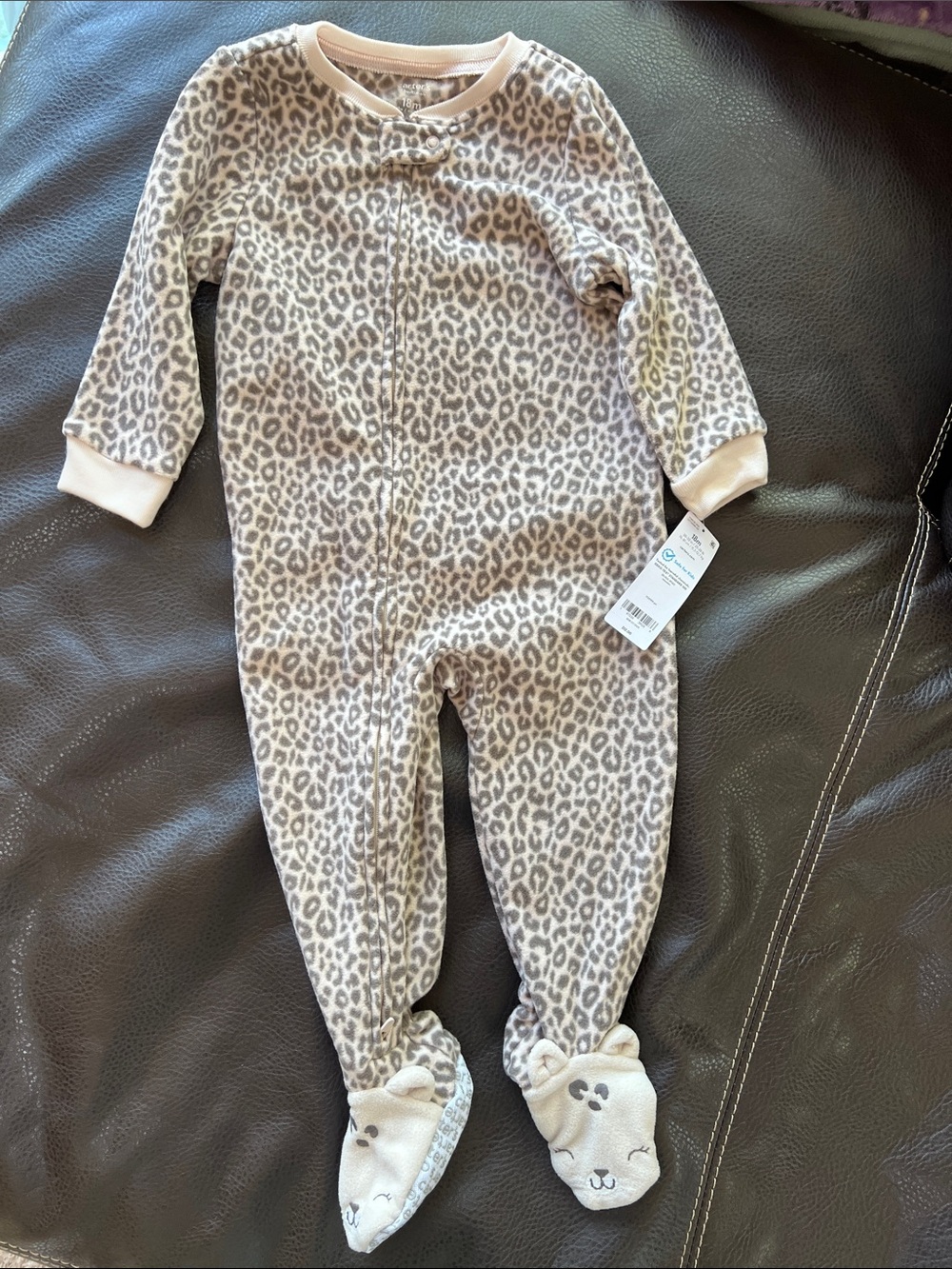 Carter’s Leopard Print Footed One-Piece Pajamas